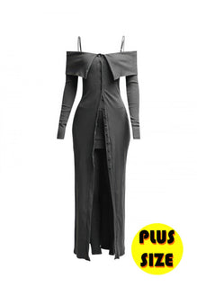 Plus Size Long Length Top & Skirt Leggings Set