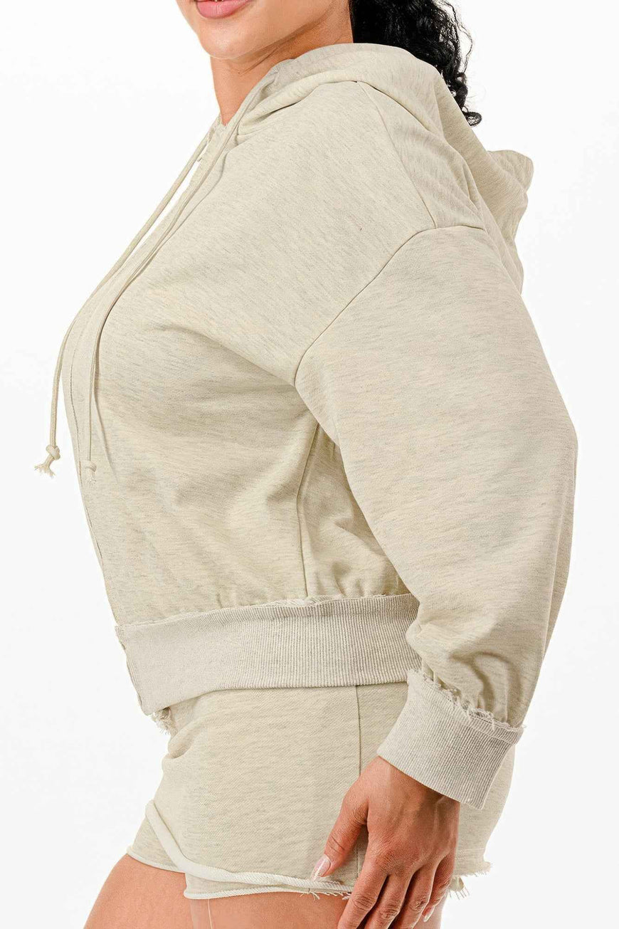 Zipped Hooded Jacket And Skort Set
