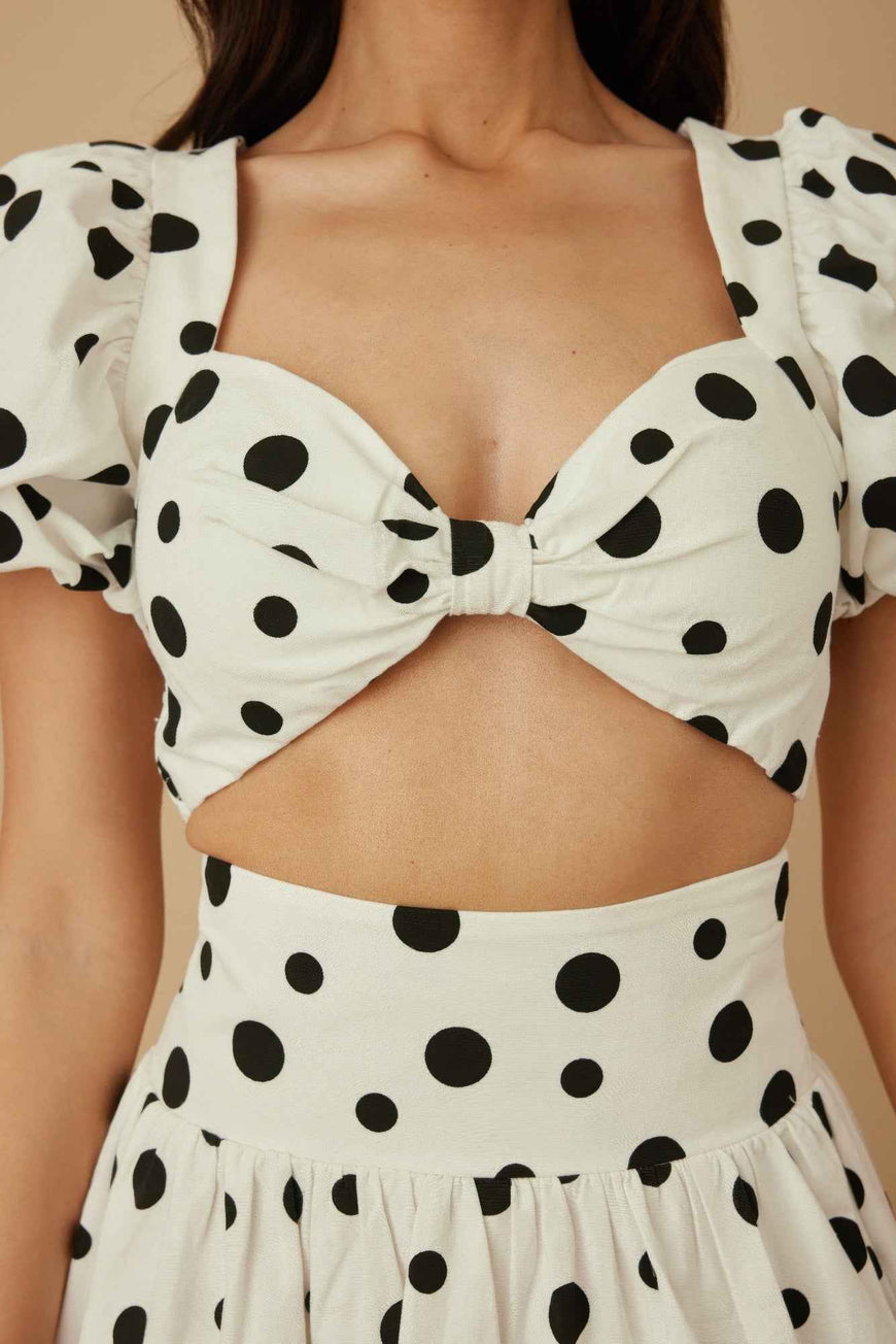 Ribbon Bow Polka Dots Two Piece Sets