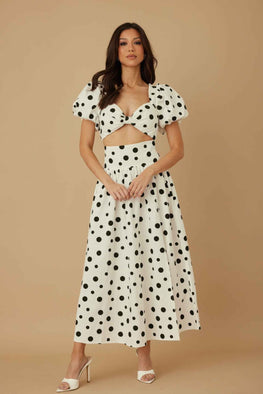 Ribbon Bow Polka Dots Two Piece Sets