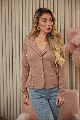 Stud Detailed Fashion Jacket