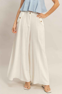 Wide-leg Flap Pocket Pants