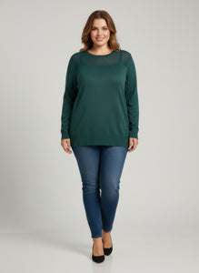 Burgundy Shimmer Detail Knit Tunic Top