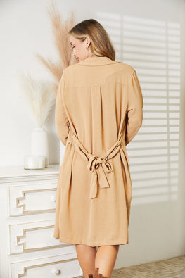 Culture Code Full Size Tied Trench Coat with Pockets - TopFashionHQ