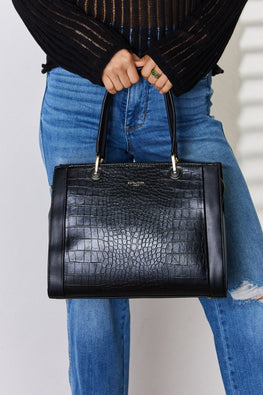 David Jones Texture PU Leather Handbag - TopFashionHQ