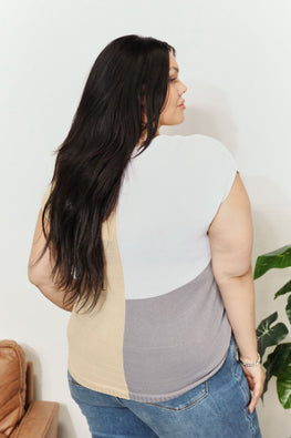 Double Take Color Block V-Neck Knit Top - TopFashionHQ