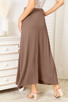 Double Take Full Size Soft Rayon Drawstring Waist Maxi Skirt Rayon - TopFashionHQ