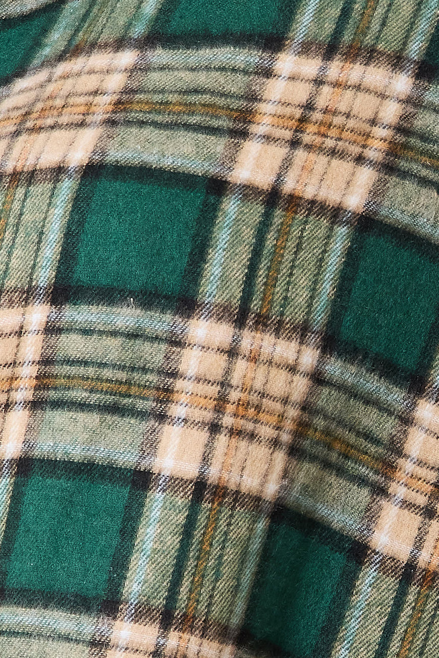 Double Take Plaid Collared Neck Long Sleeve Shirt - TopFashionHQ