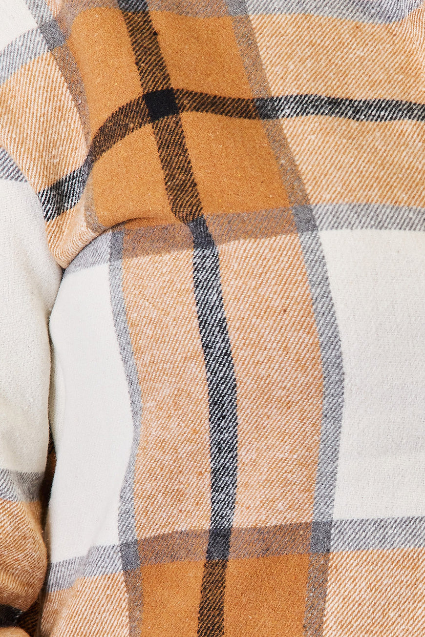 Double Take Plaid Print Dropped Shoulder Shirt - TopFashionHQ