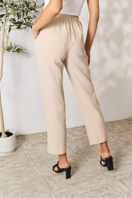 Double Take Pull-On Pants with Pockets - TopFashionHQ