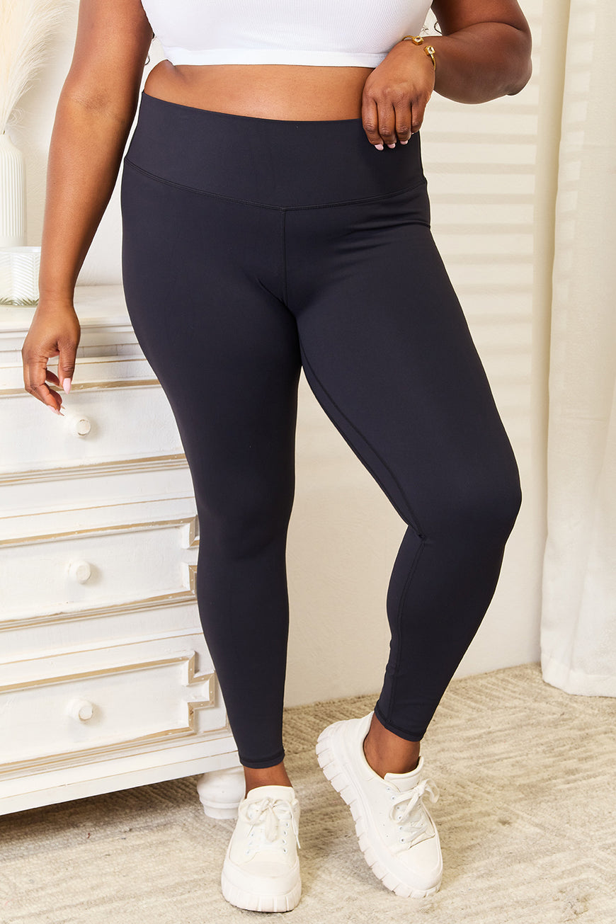 Double Take Wide Waistband Sports Leggings - TopFashionHQ