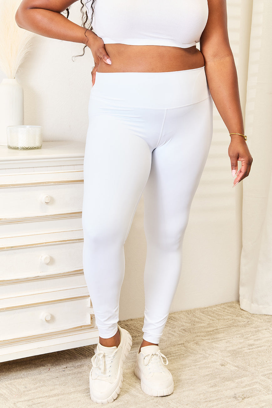 Double Take Wide Waistband Sports Leggings - TopFashionHQ