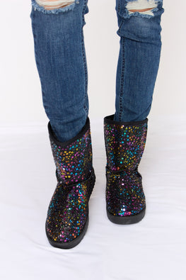 Forever Link Sequin Thermal Flat Boots - TopFashionHQ