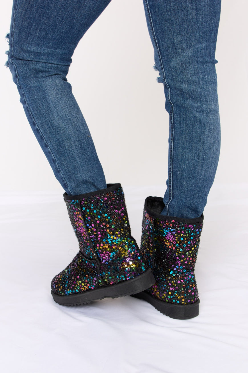 Forever Link Sequin Thermal Flat Boots - TopFashionHQ