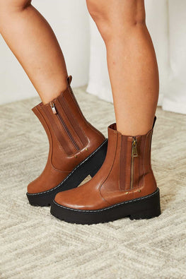 Forever Link Side Zip Platform Boots - TopFashionHQ