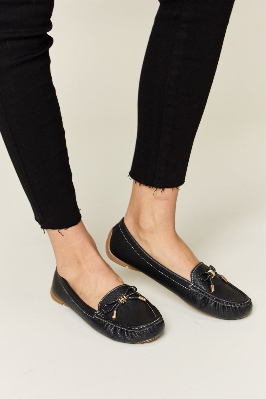 Forever Link Slip On Bow Flats Loafers - TopFashionHQ