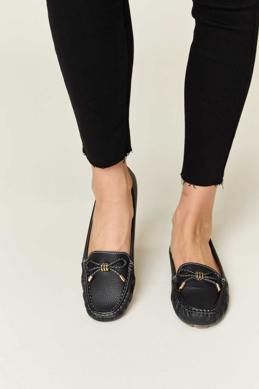 Forever Link Slip On Bow Flats Loafers - TopFashionHQ