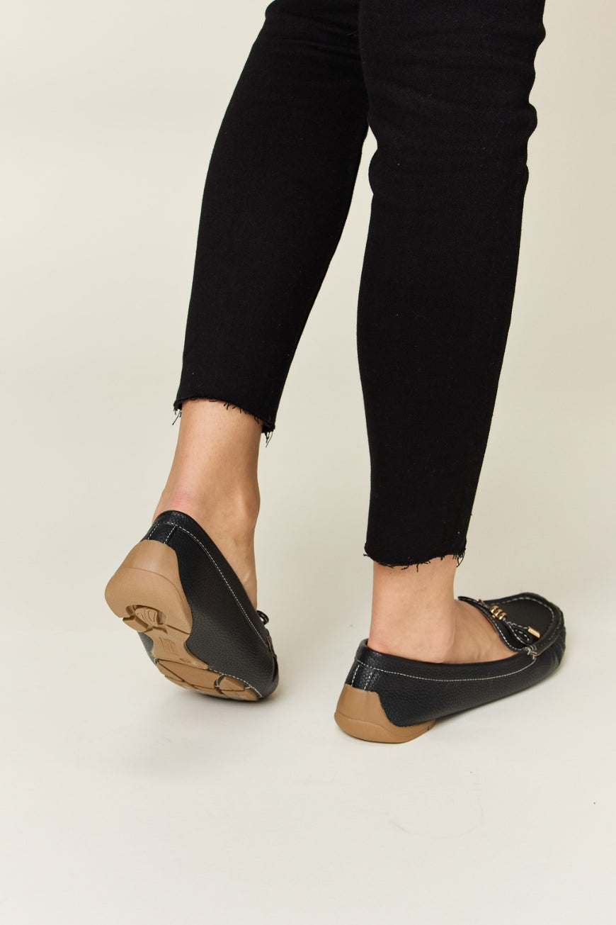 Forever Link Slip On Bow Flats Loafers - TopFashionHQ