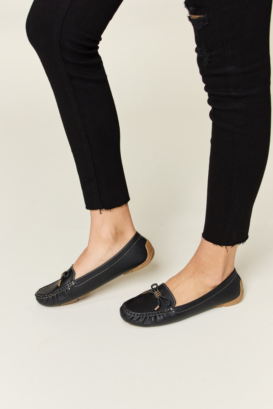 Forever Link Slip On Bow Flats Loafers - TopFashionHQ