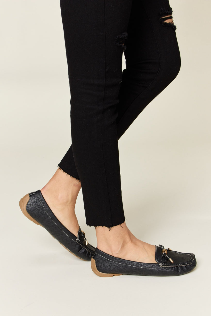 Forever Link Slip On Bow Flats Loafers - TopFashionHQ