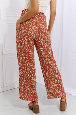 Heimish Right Angle Full Size Geometric Printed Pants in Red Orange - TopFashionHQ