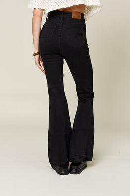 Judy Blue Full Size High Waist Distressed Flare Jeans - TopFashionHQ