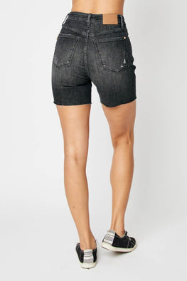 Judy Blue Full Size High Waist Tummy Control Denim Shorts - TopFashionHQ