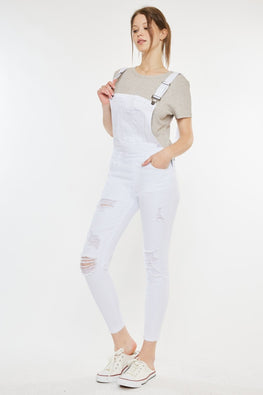 Kancan Distressed Skinny Denim Overalls - TopFashionHQ