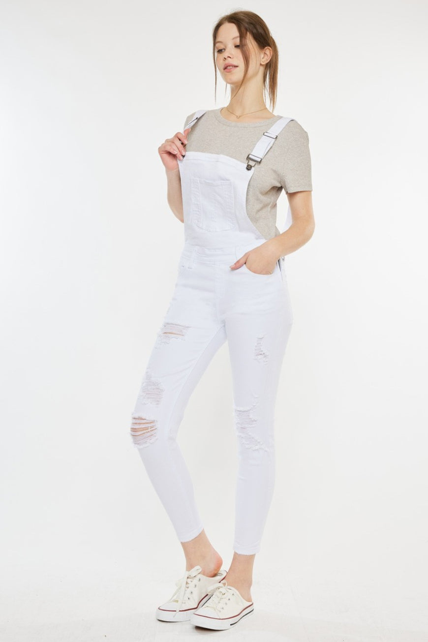 Kancan Distressed Skinny Denim Overalls - TopFashionHQ