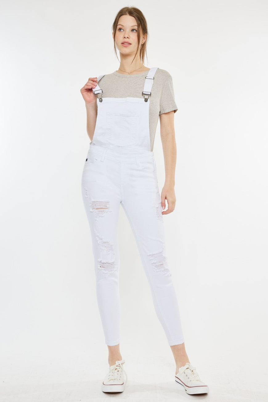 Kancan Distressed Skinny Denim Overalls - TopFashionHQ