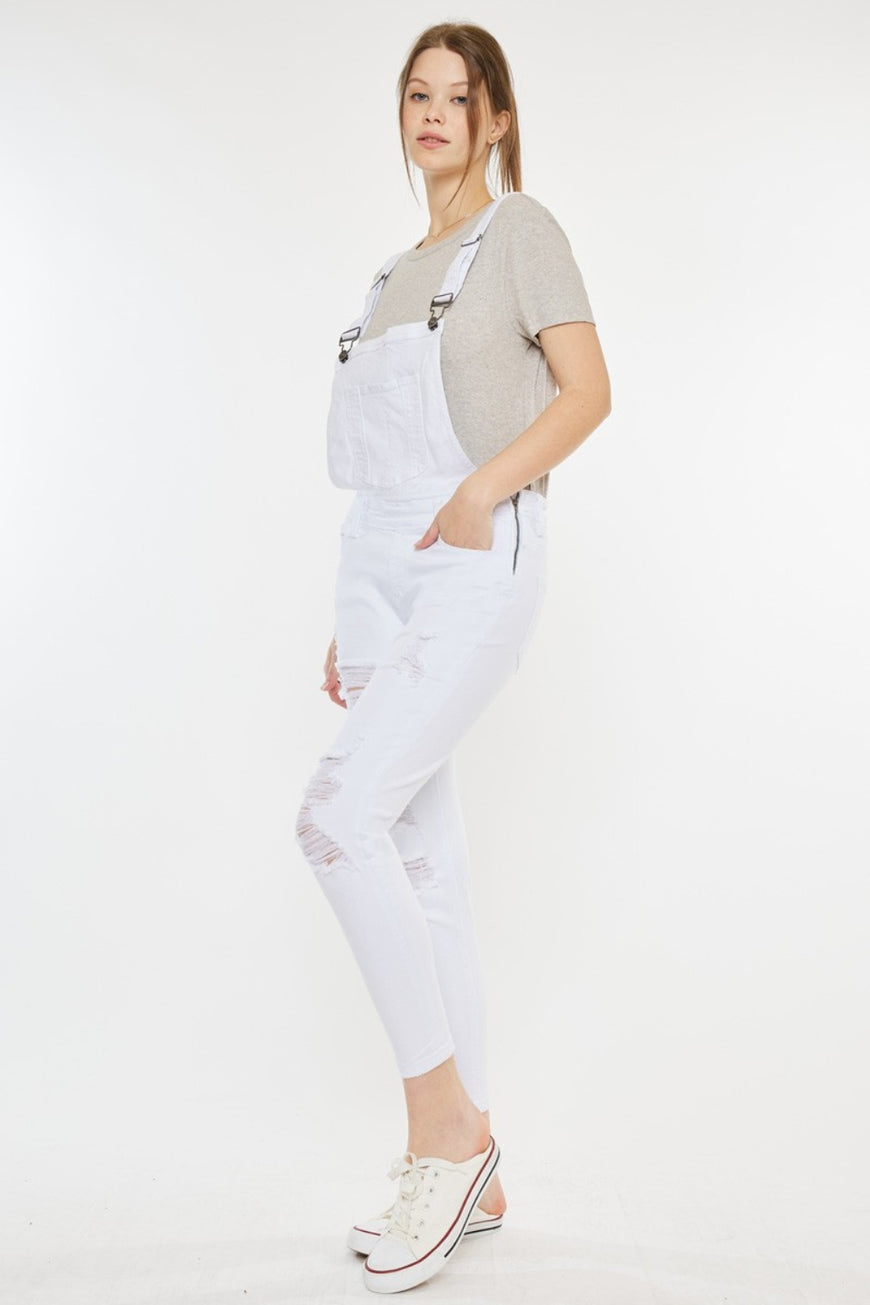 Kancan Distressed Skinny Denim Overalls - TopFashionHQ