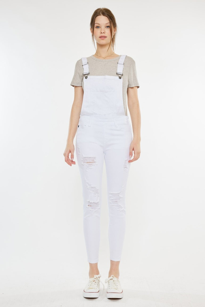 Kancan Distressed Skinny Denim Overalls - TopFashionHQ
