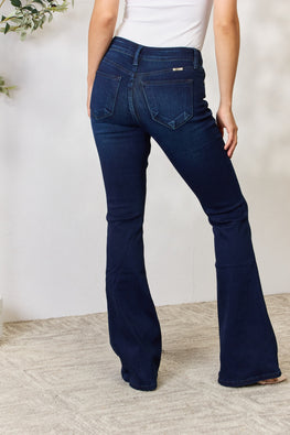 Kancan Full Size Mid Rise Flare Jeans - TopFashionHQ