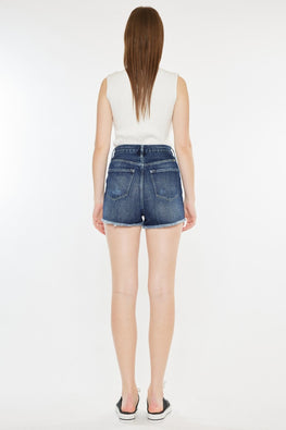 Kancan Raw Hem Button Fly Denim Shorts - TopFashionHQ