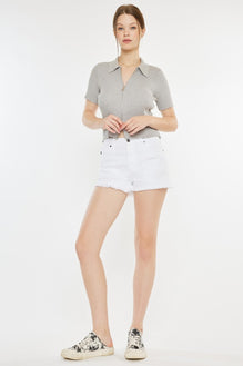 Kancan Raw Hem Distressed Denim Shorts