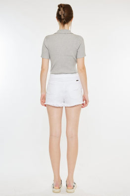 Kancan Raw Hem Distressed Denim Shorts - TopFashionHQ