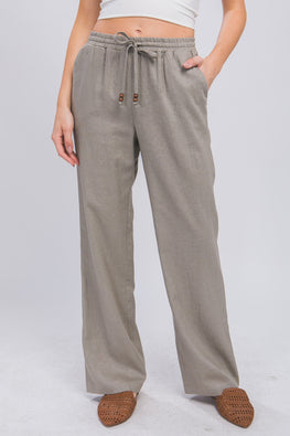 Love Tree Drawstring Wide Leg Pants - TopFashionHQ