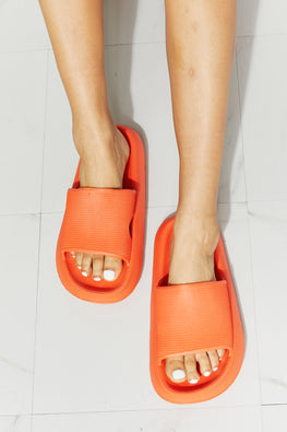 MMShoes Arms Around Me Open Toe Slide in Orange - TopFashionHQ