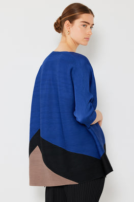 Marina West Swim Pleated Horizontal Rib Color Block Top - TopFashionHQ