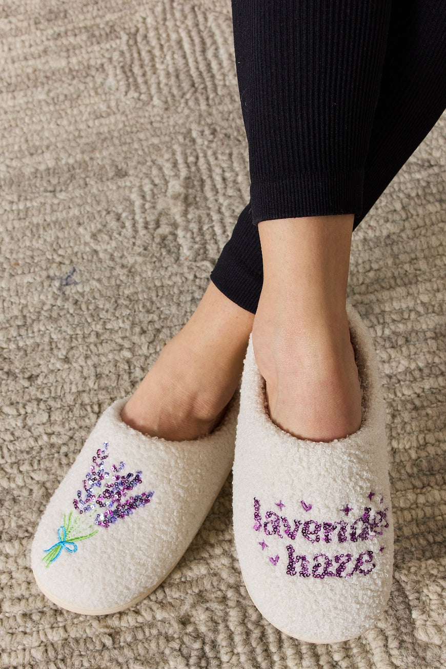 Melody Sequin Pattern Cozy Slippers - TopFashionHQ