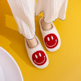 Melody Smiley Face Cozy Slippers - TopFashionHQ