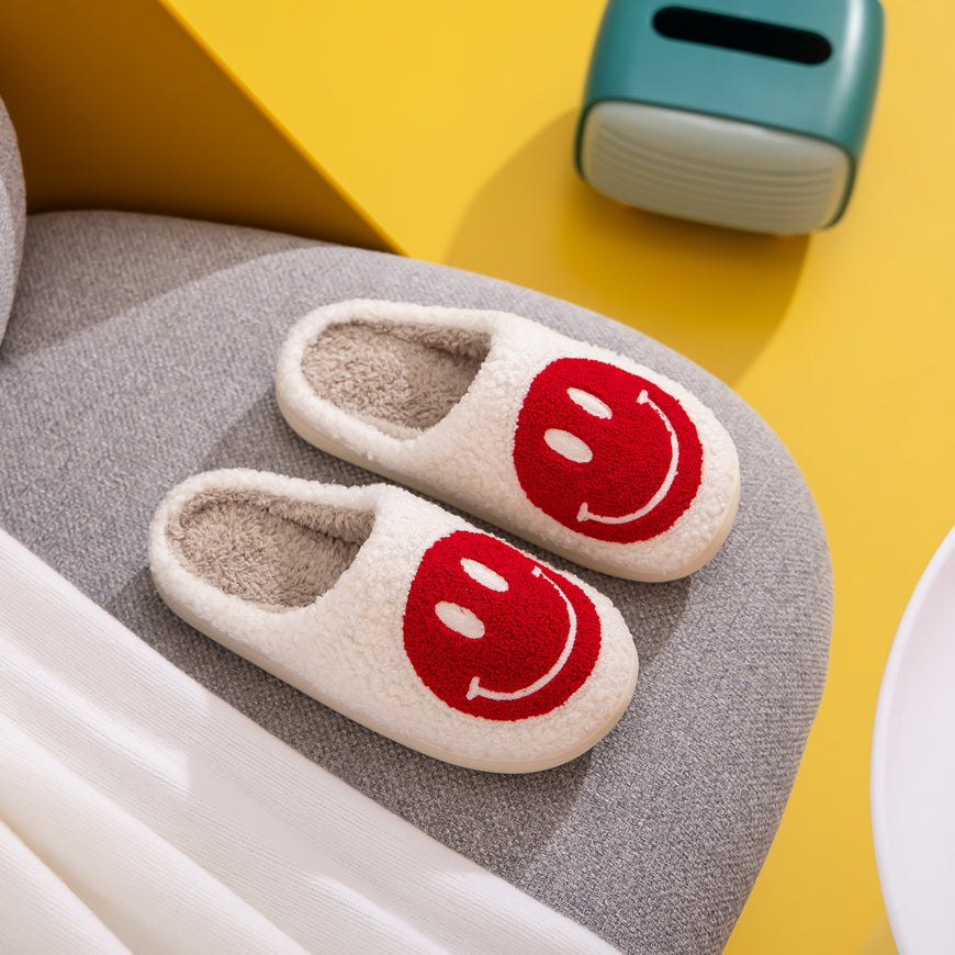 Melody Smiley Face Cozy Slippers - TopFashionHQ