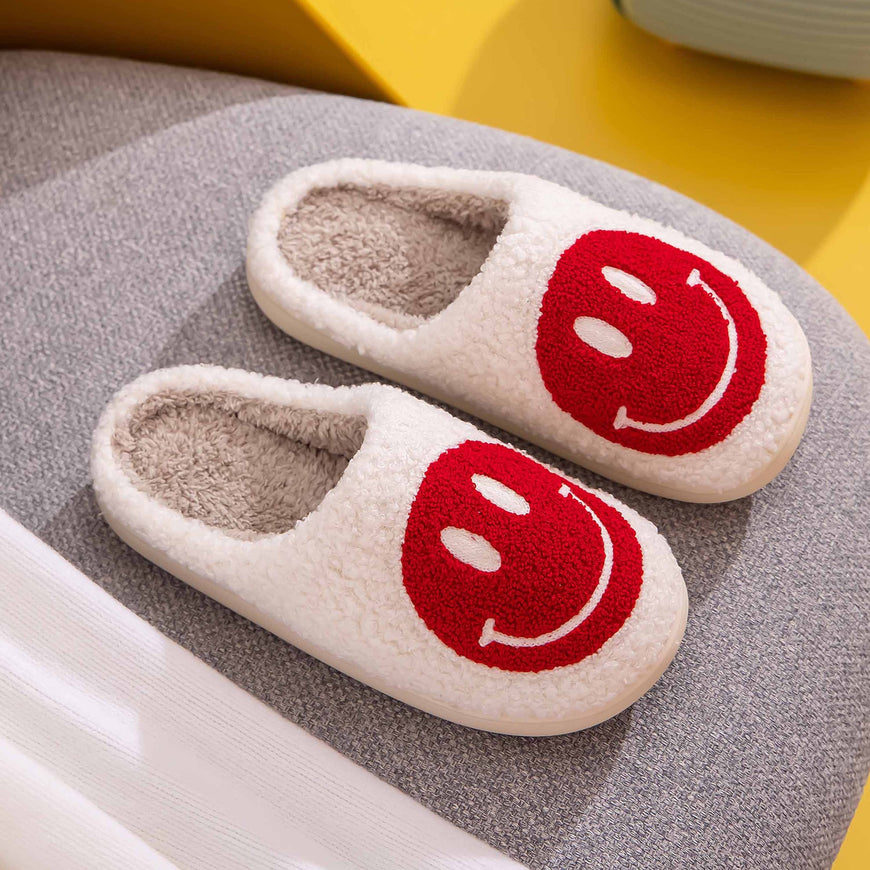 Melody Smiley Face Cozy Slippers - TopFashionHQ