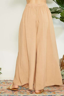 Mittoshop Wrap Pleating Detail Wide Leg Pants - TopFashionHQ