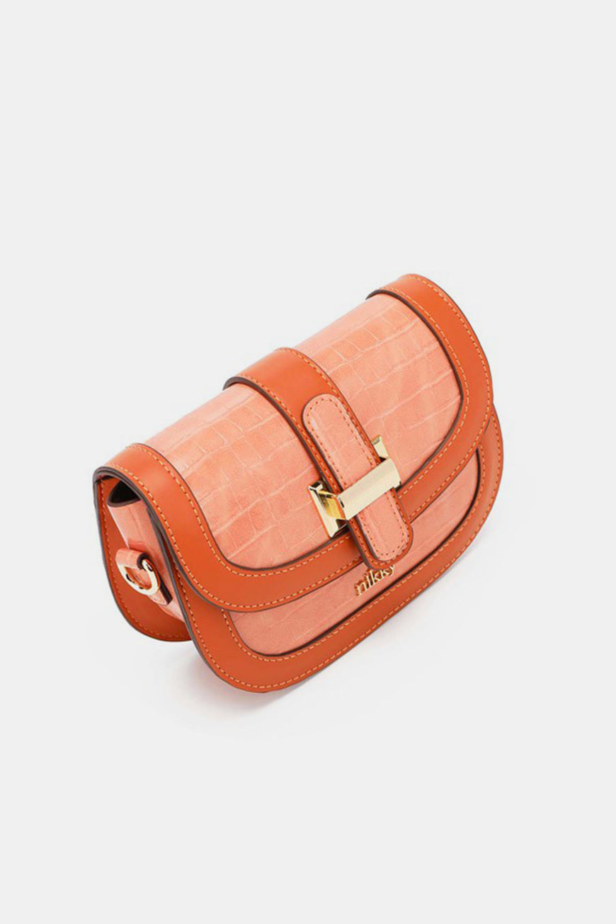 Nicole Lee USA Croc Embossed Crossbody Bag - TopFashionHQ