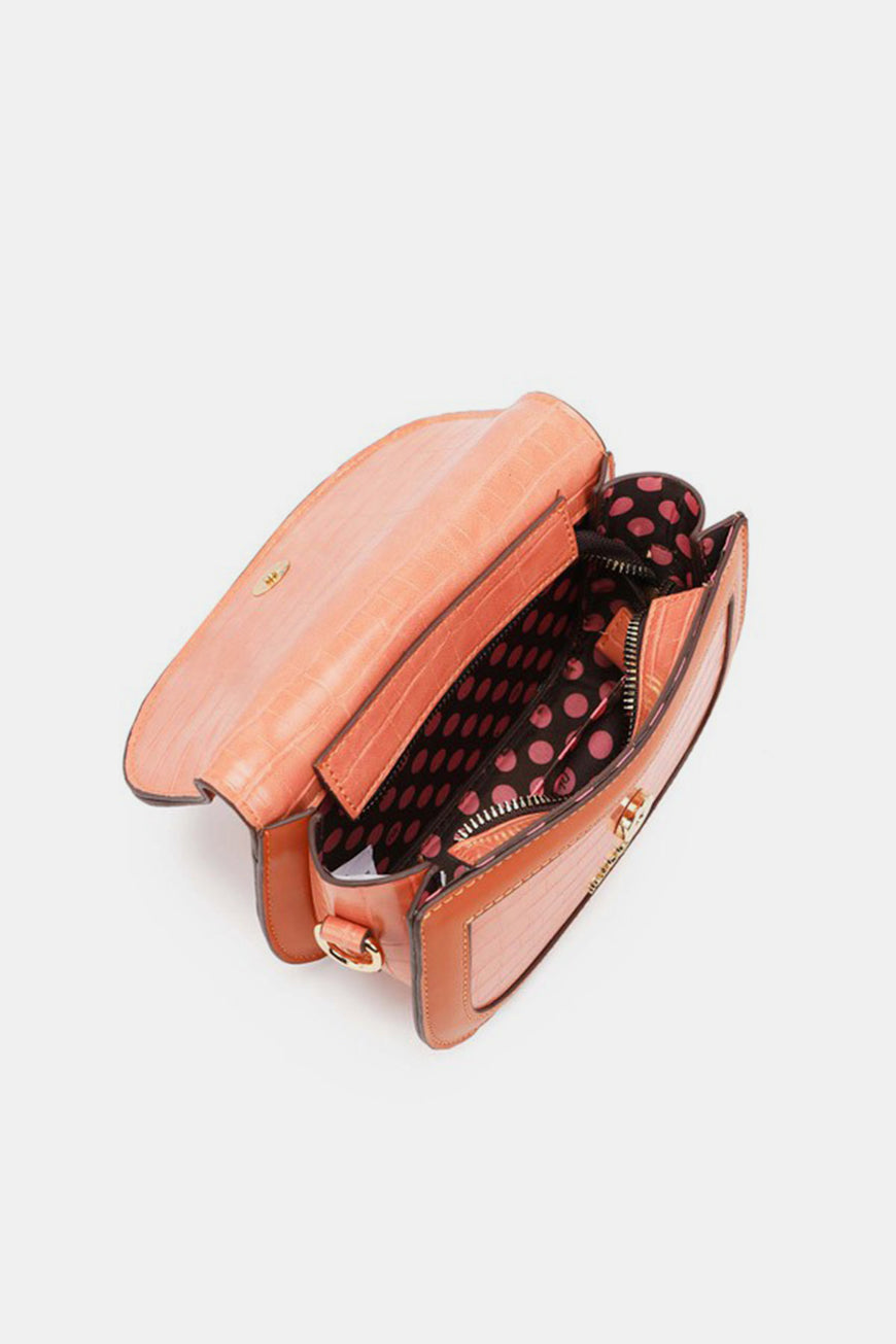 Nicole Lee USA Croc Embossed Crossbody Bag - TopFashionHQ