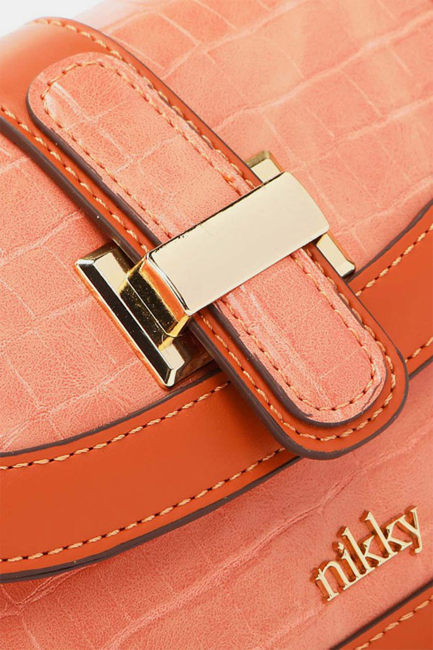 Nicole Lee USA Croc Embossed Crossbody Bag - TopFashionHQ