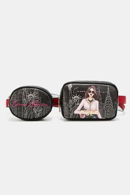 Nicole Lee USA Double Pouch Fanny Pack - TopFashionHQ