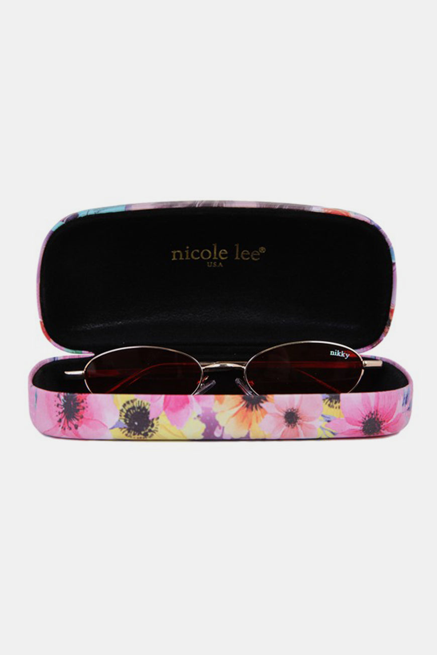 Nicole Lee USA Metal Frame Finley Oval Sunglasses - TopFashionHQ