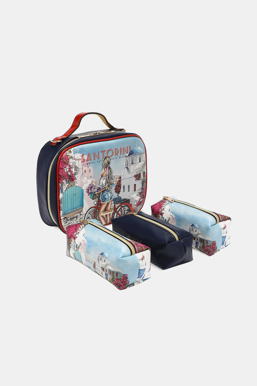 Nicole Lee USA Printed Handbag with Three Pouches - TopFashionHQ